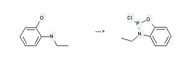 Phenol, 2-(ethylamino)- can be used to produce 2-chloro-3-ethyl-1-oxa-3-aza-2-phospha-indan